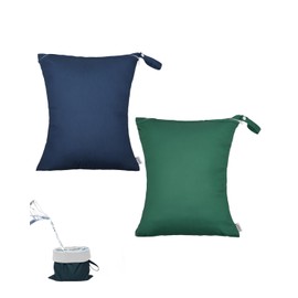 ALVABABY 2pcs Superior Waterproof Wet Dry Bags,One Reusable Zippered PocketOutdoor Wet Bags,Travel,Beach,Pool,Daycare,Soiled Baby Items,Yoga Gym Bag,Wet Bag for Swimsuit 2LWM04A-I