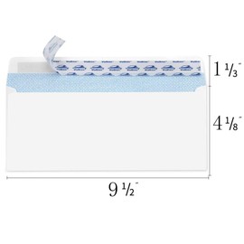 ValBox 500 Count #10 Security Self-Seal Envelopes Windowless Design Security Tint Pattern for Secure Mailing 4-1/8x9-1/2",White Business Envelopes