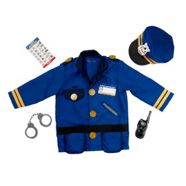 Melissa & Doug Police Officer Costume Dress-Up Set for Kids (8-Piece) – Pretend Play Uniform with Badge, Hat, Handcuffs & Accessories – Role Play Outfit for Toddlers & Children Ages 3+