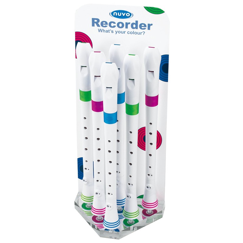 NUVO Soprano Recorder, German Style Recorder White/Pink FGREPKJP White/Pink [Exclusive