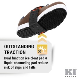 K1 Mid-Sole Ice Cleats - Rotatable Traction Aids For Flat Shoes - Indoor/Outdoor, Climbing, Driving - Slim Profile - Orange