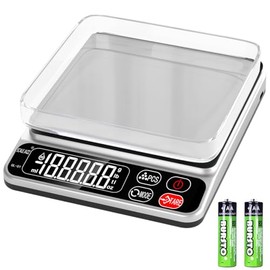 Precision Kitchen Scale, Measures 0.1g-3000g, Backlit Display, Auto Off, Unit Conversion, Counting Function, Tare (Silver(M))