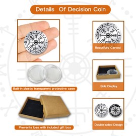 UNICRAFTALE Viking Vegvisir Commemorative Coin Viking Compass Challenge Coin Valknut Knot The Killed Warrior Coins Nordic Mythology Protection Talisman Amulet Decision Coins Pack of 2