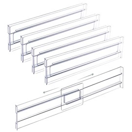 Adjustable Clear Drawer Dividers for Clothing and Utensils – Expandable PS Organizers for Tidy Drawers