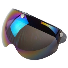 Breale Universal Motorcycle Windproof Helmet Visor Front Flip Up 3 Snap Sun Shield Half Face Replacement Helmet Visor Accessories