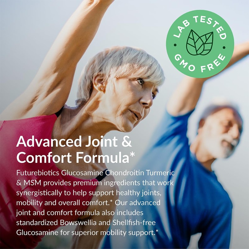 Futurebiotics Glucosamine Chondroitin Turmeric & MSM Advanced Joint Formula, Supports