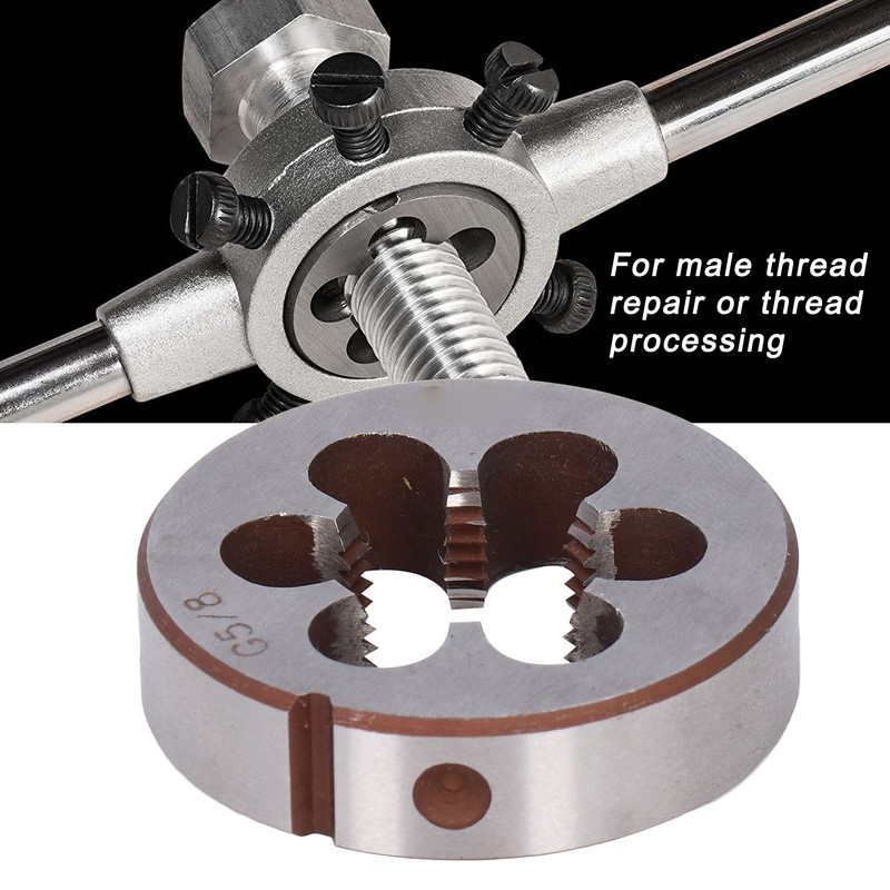 G5/8in Round Threading Die Alloy Steel Cylindrical Pipe Thread Repair
