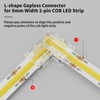 PAUTIX 8mm COB Connector 8pcs L-Shaped/Corner Connector,Unwired Clips Solderless Adapter