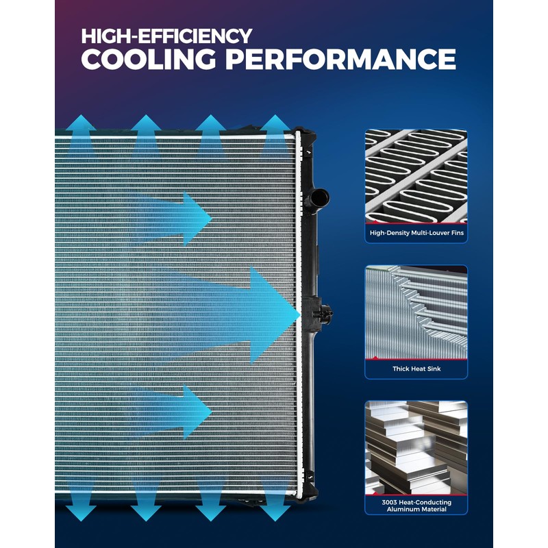 KAX CU2414 Engine Radiator Replacement, Compatible with 2002-2006 Altima 2.5L