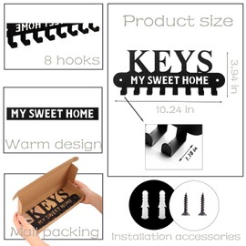 YAYANGATMG Key Holder Wall Mount for Entryway & Hallway – Stylish Organizer with 8 Hooks – Easy Installation, Durable Design (1)