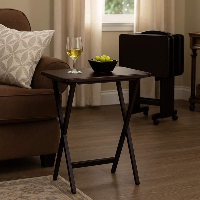 Ergode Folding TV Tray Set of 5 - Durable Small