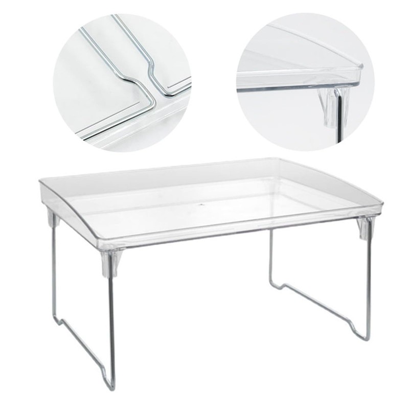 Jenngaoo Transparent Storage Shelf，Transparent Acrylic Foldable Desktop Organizer Multifunctional Space