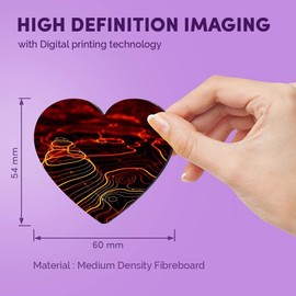 1 x Heart MDF Magnets - 3D Topographic Map Geography 21063