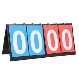 Portable Scoreboard,Portable Flip Sports Scoreboard Score Counter for Table Tennis Basketball(4 Digit Red Blue)
