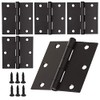 Bisagras Para Puertas de Madera 3x3 Pulgadas Negro Mate Bisagra