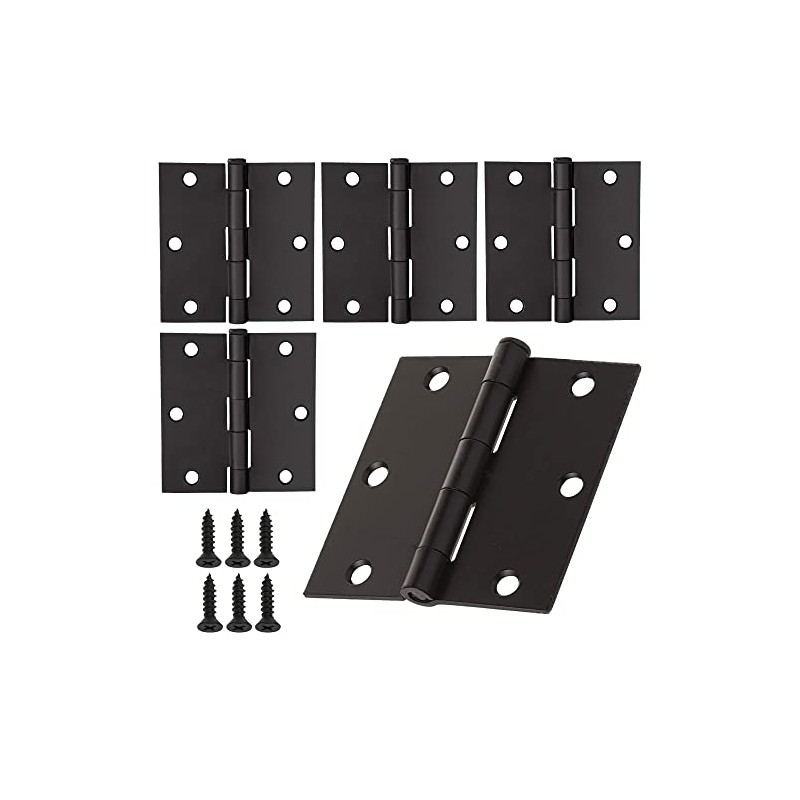 Bisagras Para Puertas de Madera 3x3 Pulgadas Negro Mate Bisagra