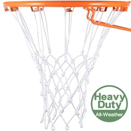 Syhood Basketball Net for All Weathers, Suitable for Standard Indoor or Outdoor Basketball Hoop, 12 Loops (5 Knots, White)