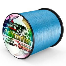 Ashconfish Braided Fishing Line-8 Strands Super Strong Fishing Wire 500M/547Yards 70LB-Abrasion Resistant Braided Lines-Incredible Superline-Zero Stretch-Superfine Diameter-Blue