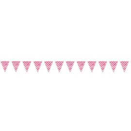 12ft Hot Pink Polka Dot Pennant Banner