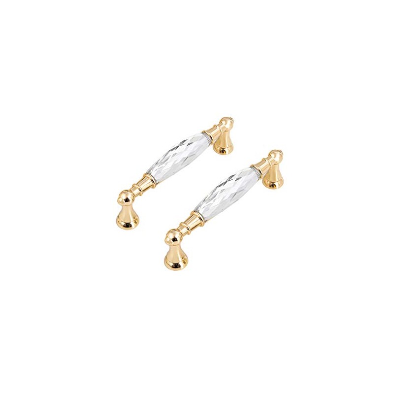 MFYS 2Pcs Crystal Drawer Pulls Handles 5" (128mm) Hole to