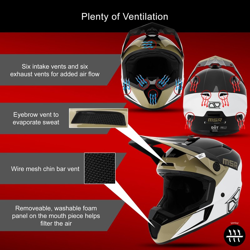 MSR SC Range Dirt Bike Motocross Helmet Large Matte White