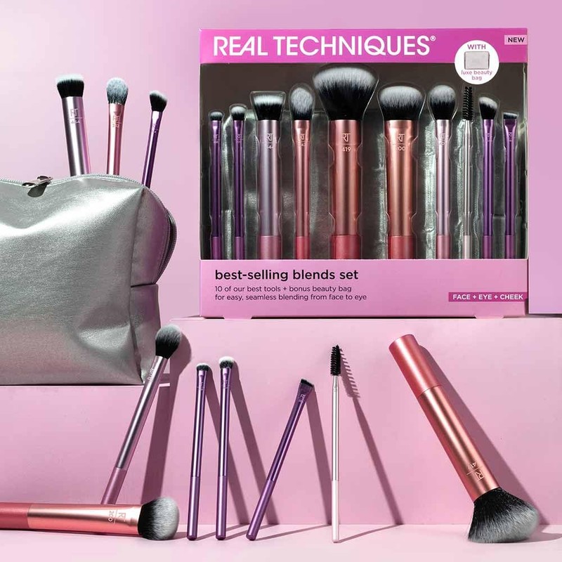 Real Techniques Blends Set, 10-Piece Makeup Brush Collection with Beauty