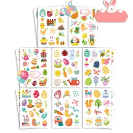 Pack of 16 Egg Colours Easter Stickers, Rub On Stickers Easter, Easter Egg Colour, Easter Stickers Children's Stickers Easter Decoration, Easter Stickers Children, Rabbit Eggs Chicks Flowers Frog Bee