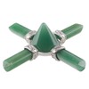 KYEYGWO Green Aventurine Energy Pyramid Gemstone with Four Direction Points,