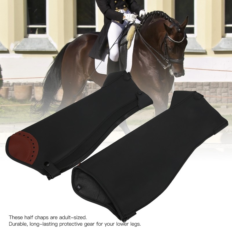 2Pcs Leather Half Chaps Equestrian Horse Riding Half Chaps Leg