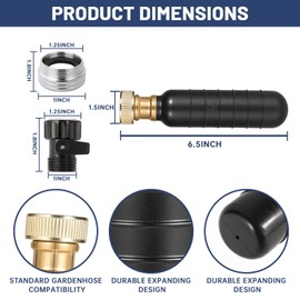 Drain Bladder Kit, Drain Cleaning Bladder with Water Stop Valve Faucet Adapter and 16 3/8ft Garden Hose, Drain Blockage Unclog Kit for Bathroom Drains Kitchen Sinks, For 1 To 6 IN Drain Pipes