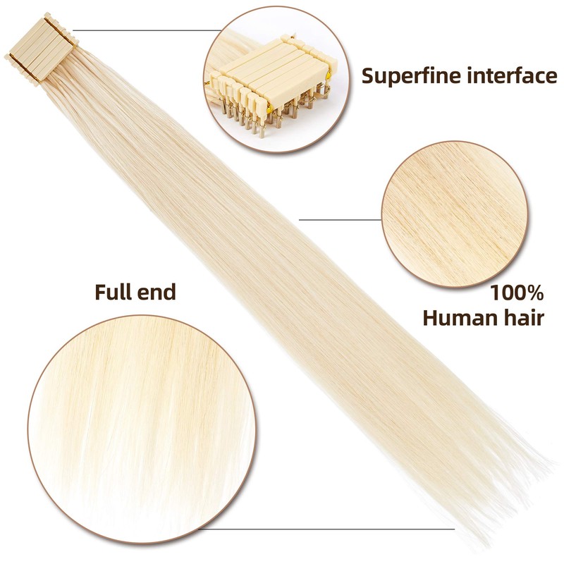 Sqailer Extensiones De Cabello 6D 100% Cabello Humano Real 13
