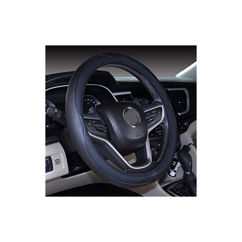 Universal Auto Funda para Volante de Coche con Cuero (14.5-15