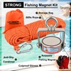 ULIBERMAGNET Strong Fishing Magnet Kit, Rotatable Neodymium Magnet Double Side