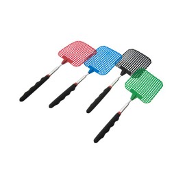 SE Assorted Color Telescopic Fly Swatters with Cushion Grip Handles (12 PC.) - EFS2672-12