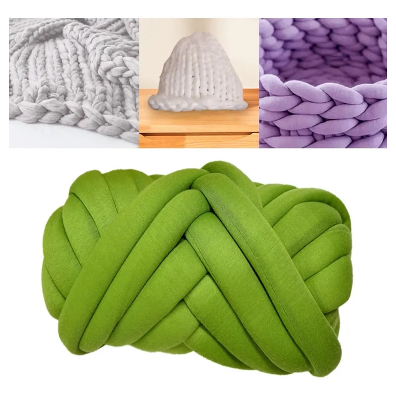 1.5kg Chunky Yarn Jumbo Tubular Yarn Soft Arm Knit Green