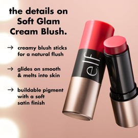 E.l.f. Soft Glam Cream Blush Stick, Rubor en Crema, Tono Malva Apagado, con Manteca de Karité, Vegano, Libre de Crueldad, Acabado Satinado Natural