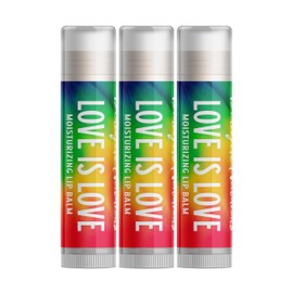 Delight Naturals Love is Love Tie Dye Pride Lip Balm - Set of Three - Fruit Candy Flavor