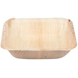 Eco-Gecko 4" SQUARE Palm Leaf bowl / 100 ct. case