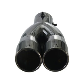 ZYHW Dual Exhaust Tip 2.4 inch Inlet, Universal Car Exhaust Tips Curved Muffler Tip Modification Tail Pipe Tail Throat, Adjustable for 1.5 inch-2.5 inch OD Exhaust Pipe(Black)