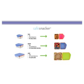 Safe Snacker by New Wave, Stainless Steel Food Container, BPA Free, Stackable and Cabinet Friendly, Blue, 13oz. Capacity