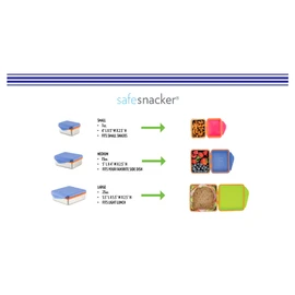 Safe Snacker by New Wave, Stainless Steel Food Container, BPA Free, Stackable and Cabinet Friendly, Blue, 13oz. Capacity