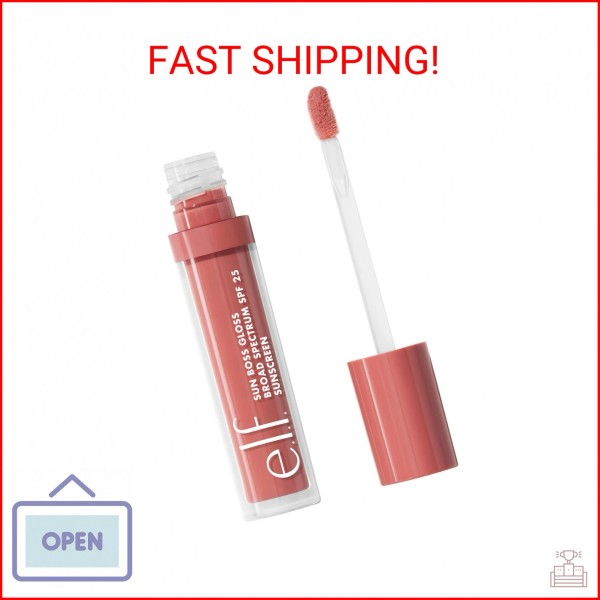 elf e.l.f. Sun Boss Gloss SPF 25, Pigmented Lip Gloss
