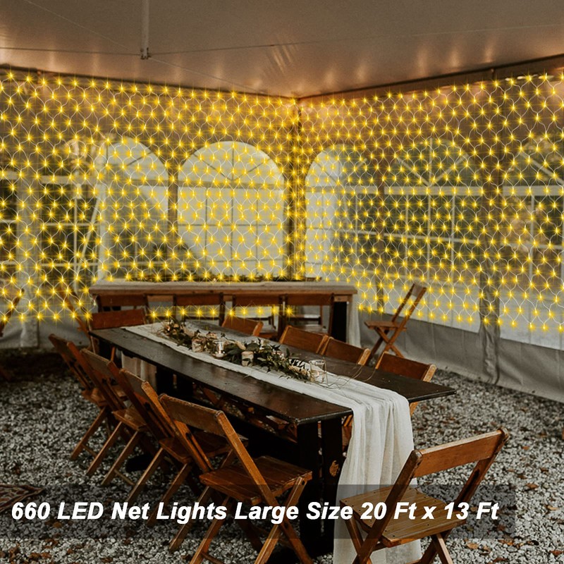 ZAIYW 660 LED Net Lights Outdoor Mesh Lights, 20Ft x