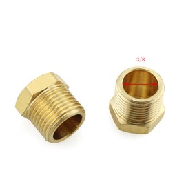 E-outstanding 3/8" Male NPT Thread Adapter Connector 2PCS 3/8Inch Male NPT Thread Brass Cored Hex Head Plug Coupler Adapter Pipe Fitting