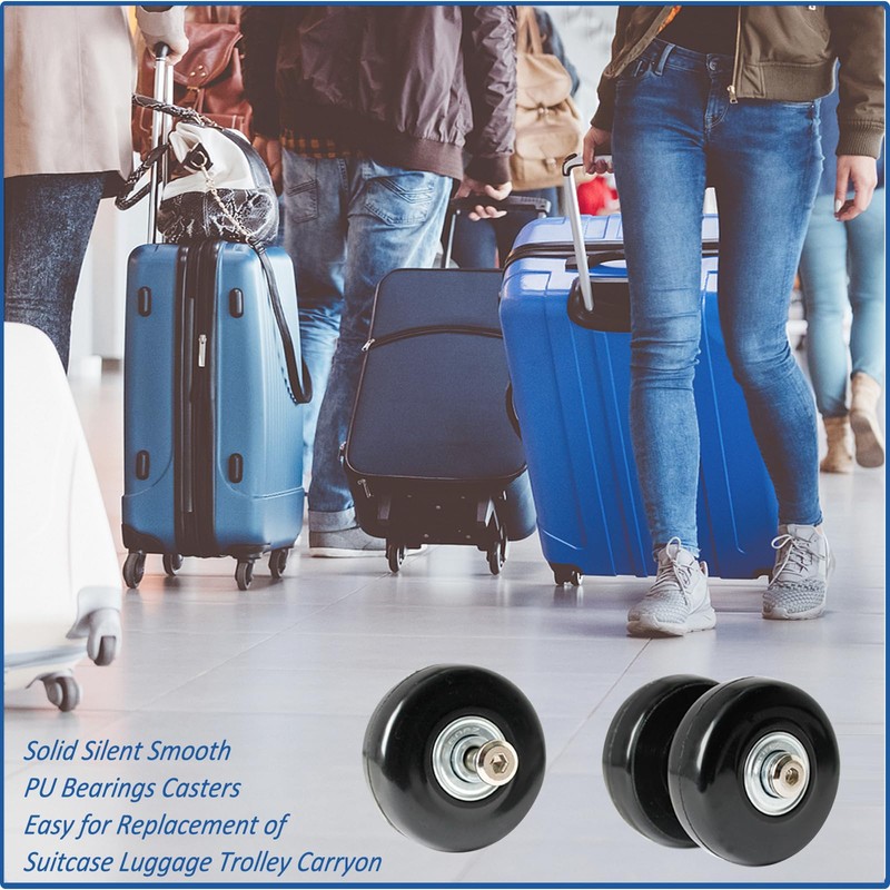 45mm 4PCS Luggage Suitcase Replacement Wheels and Hacksaw for Trolley