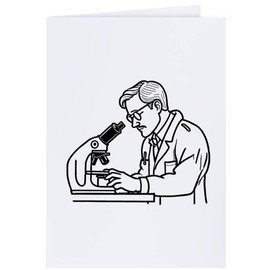 Azeeda 4 x 'Wissenschaftler untersuchen einen Mikroskop-Objektträger' Geschenkanhänger (GI00087177)