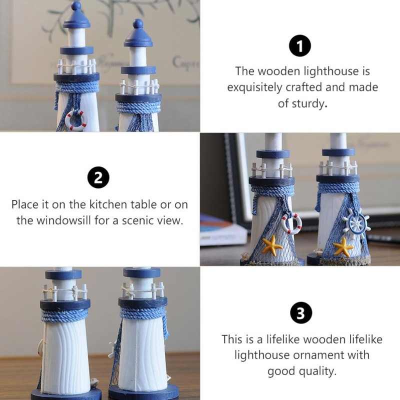 Ciieeo 1pc Lighthouse Outdoor Decor: Garden Lighthouse - Nautical Decor