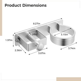 Wall Hair Dryer and Curling Iron Organizer, Space Aluminum Wall Mounted Hair Dryer Hanger for Bathroom, Multipurpose Walls Organizer