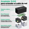 30 Cople Para Cable De Red Rj45 Cat6 Union Hembra