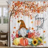 Boziqr Fall Gnome Thanksgiving Shower Curtain, Autumn Maple Tree Leaves